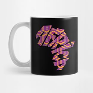 Africa Map with Kente Pattern, African Style Mug